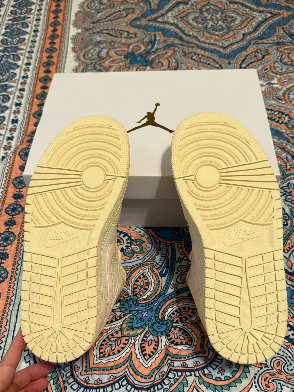 Nike Jordan Low-Top Sneakers in Cream and Light Pink